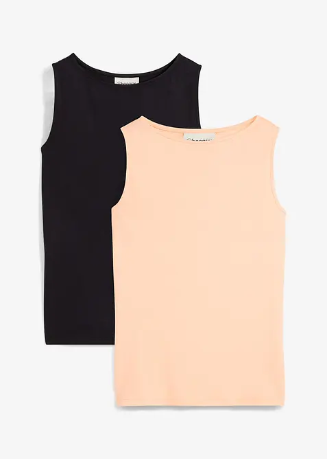 Top van zachte viscose (set van 2), bonprix