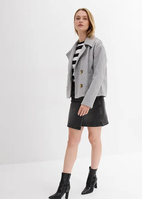 Korte jas in wollen look, bonprix