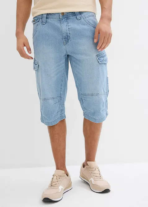 Lichte jeans cargo bermuda, relaxed fit, bonprix