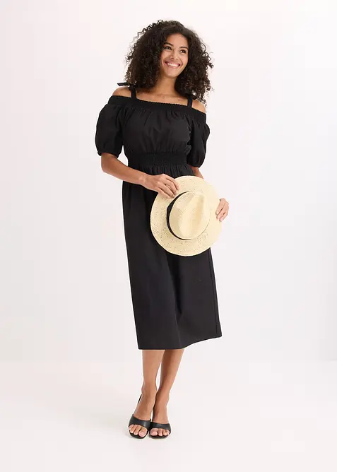 Off shoulder jurk van biologisch katoen, bonprix