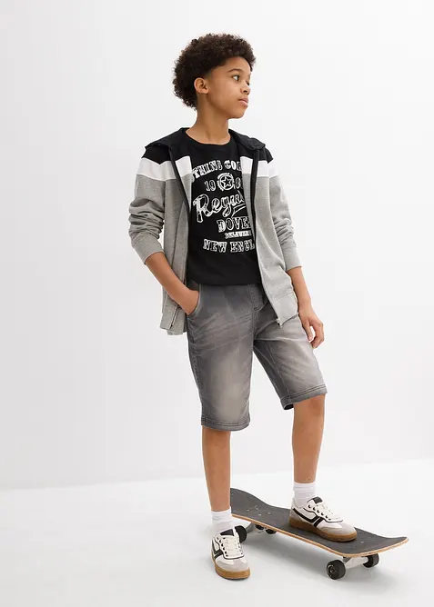 Jongens instap sweat jeans bermuda, regular fit, bonprix