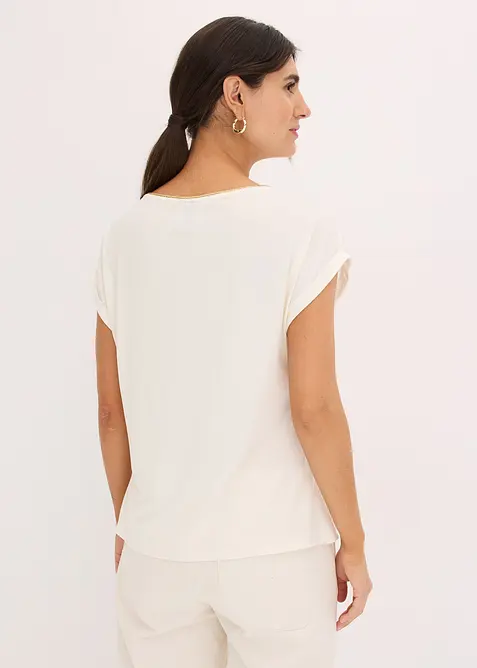 Shirt met geweven inzetstuk, bonprix