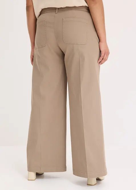 Wide leg broek met stretch, bonprix