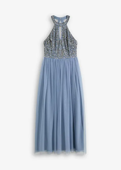 Maxi jurk met geborduurde pailletten, bonprix
