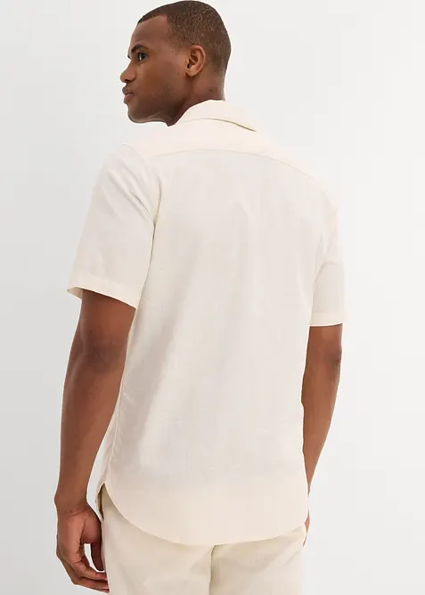 Overhemd met linnen en korte mouwen, bonprix