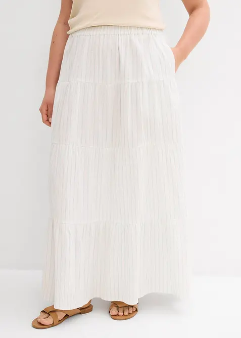 Gestreepte maxi rok van puur katoen, bonprix