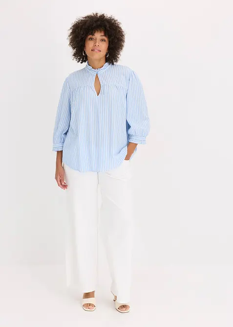 Getreepte blouse, bonprix