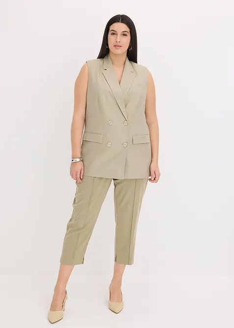 Linnen blazer zonder mouwen, bonprix