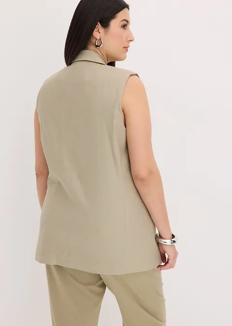 Linnen blazer zonder mouwen, bonprix