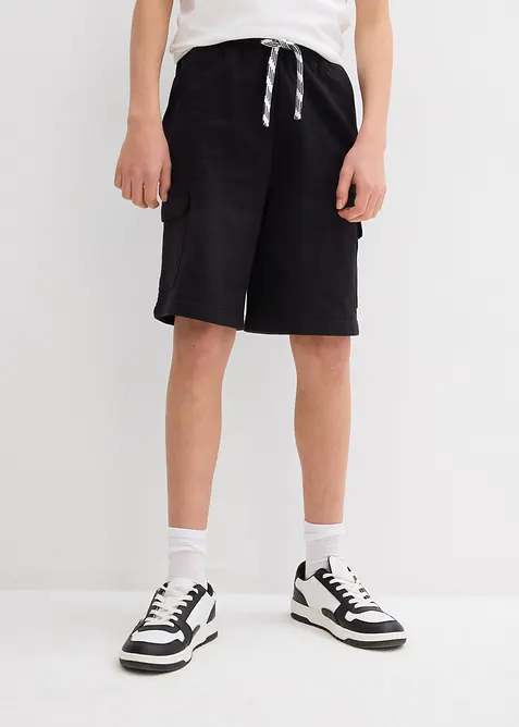 Sweat bermuda met cargozakken van puur biologisch katoen, bonprix