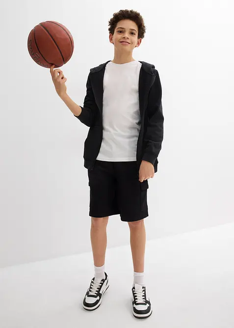 Sweat bermuda met cargozakken van puur biologisch katoen, bonprix