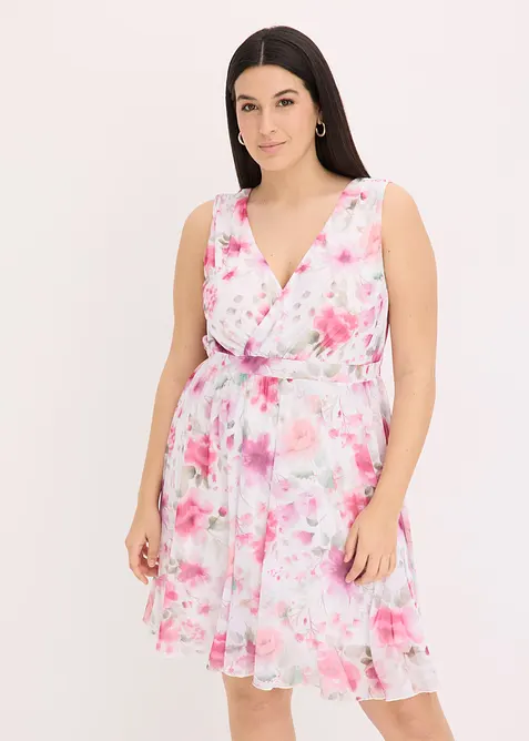 Gedessineerde jurk van mesh, bonprix