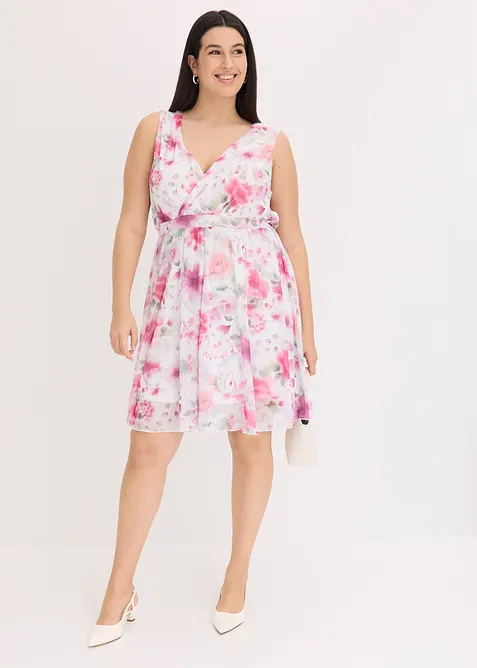 Gedessineerde jurk van mesh, bonprix