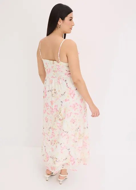 Gedessineerde maxi jurk van mesh, bonprix