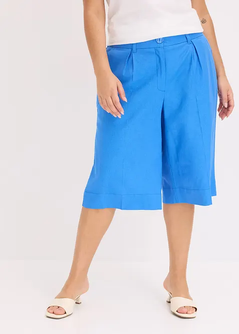 Wijde bermuda van een luchtige linnenmix, bonprix