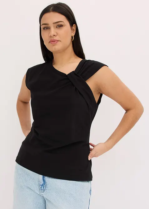 Shirt van een elastische katoenmix met een twist, bonprix