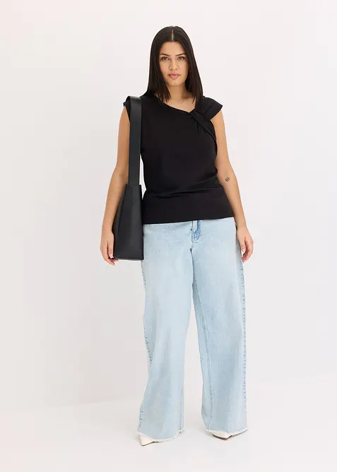 Shirt van een elastische katoenmix met een twist, bonprix