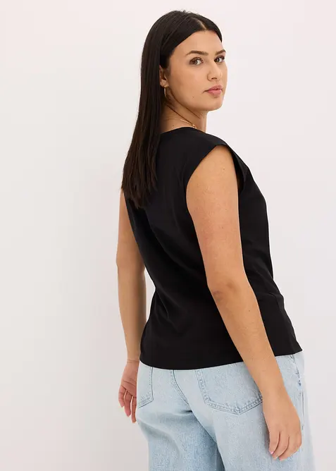 Shirt van een elastische katoenmix met een twist, bonprix