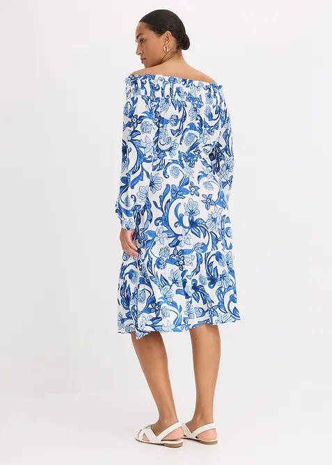 Carmen jurk van gestructureerde viscose, bonprix