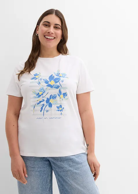 T-shirt van stretch katoenmix, bonprix