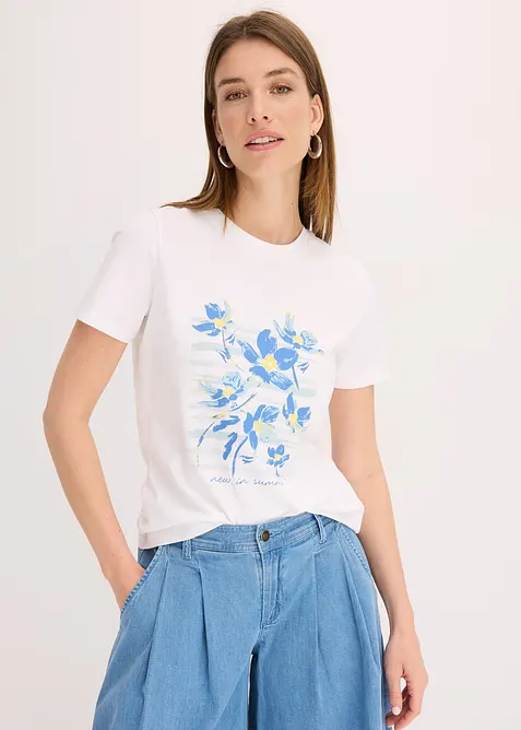 T-shirt van stretch katoenmix, bonprix