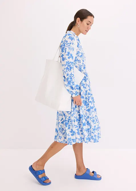 Jurk met Henley kraag van soepele viscose, bonprix