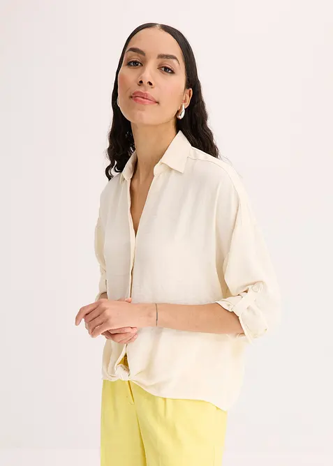 Blouse van licht crêpe, bonprix