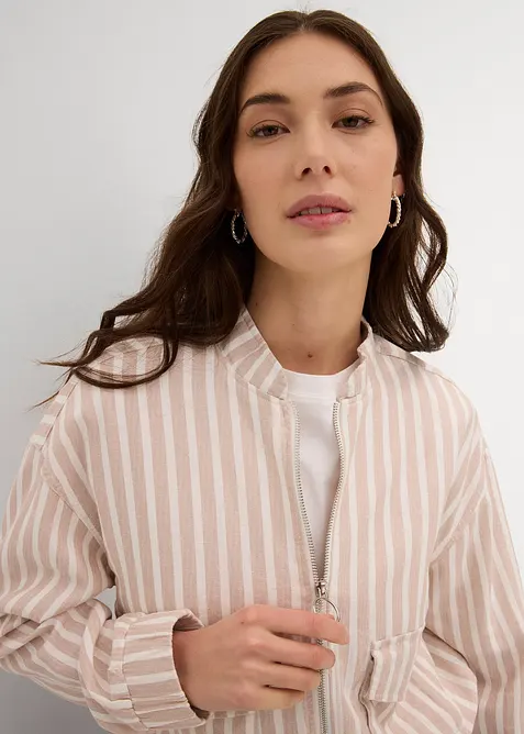 Bomberjack in linnenlook, bonprix