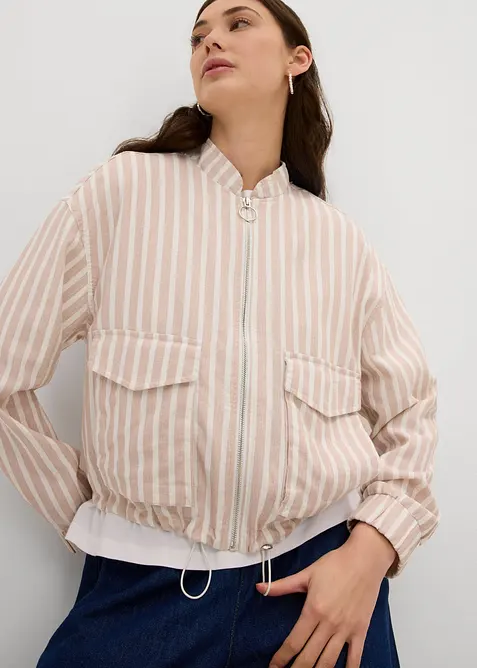 Bomberjack in linnenlook, bonprix