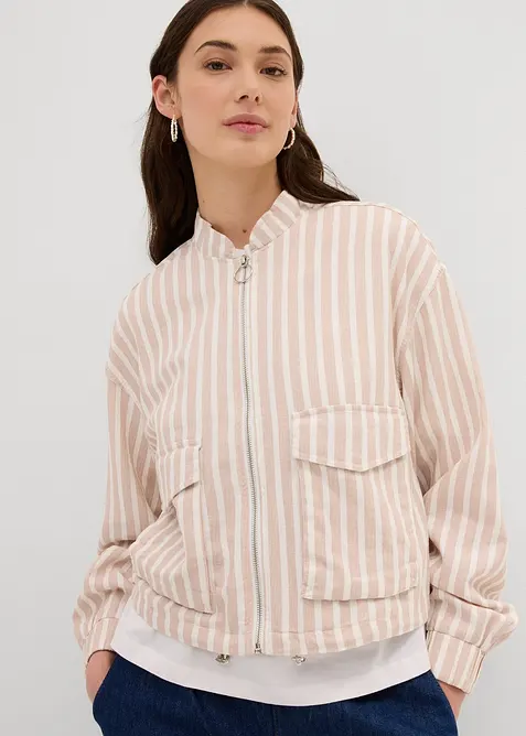 Bomberjack in linnenlook, bonprix