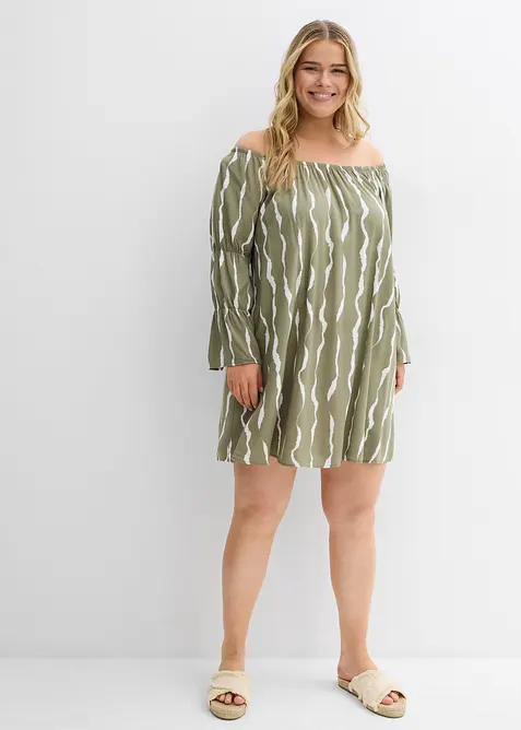 Carmen jurk van soepele viscose, bonprix