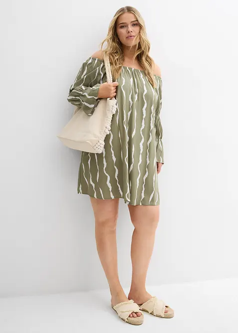 Carmen jurk van soepele viscose, bonprix