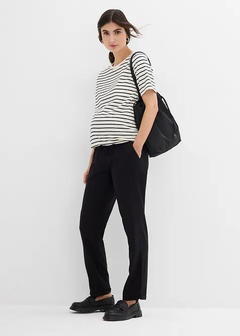 Zwangerschapsbroek met linnen, straight leg, bonprix