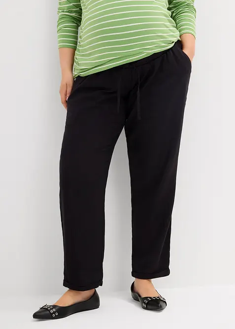 Zwangerschapsbroek met linnen, straight leg, bonprix