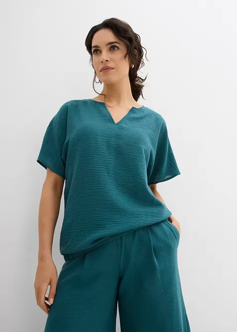 Oversized blouse met elastische zoom, bonprix