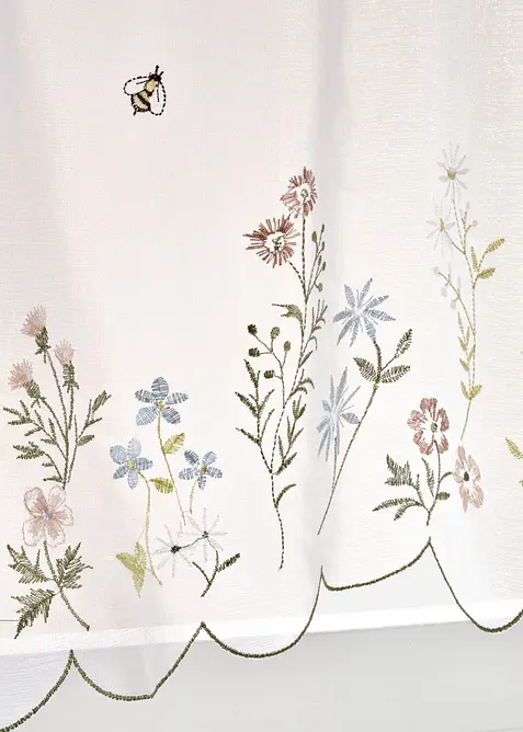 Valletje met geborduurde bloemen, bonprix