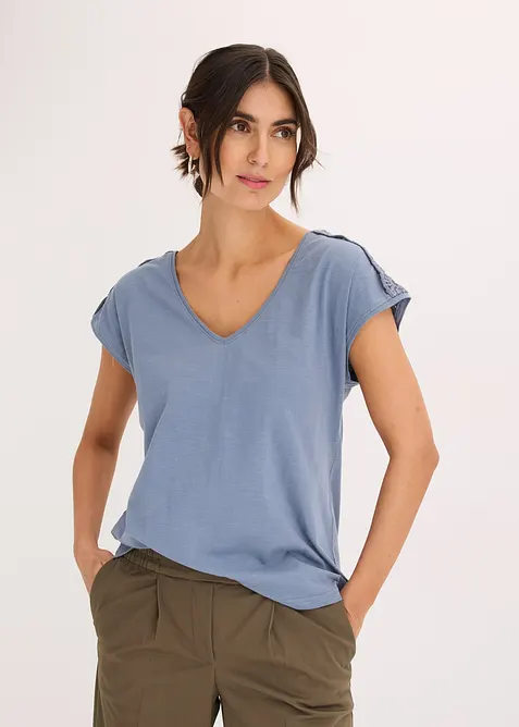 Shirt met gehaakte inzetstukken, bonprix