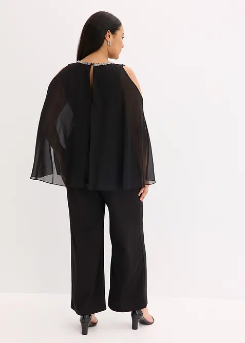 Jumpsuit met overlay en strasversiering, bonprix
