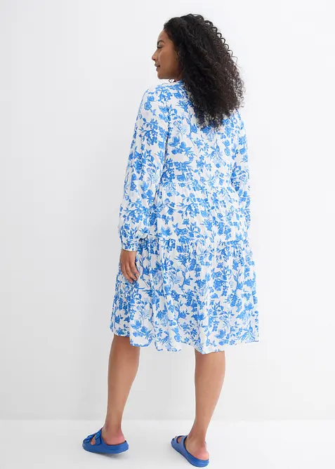 Jurk met Henley kraag van soepele viscose, bonprix