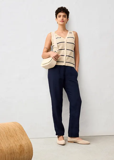 Ajour spencer met linnen, bonprix