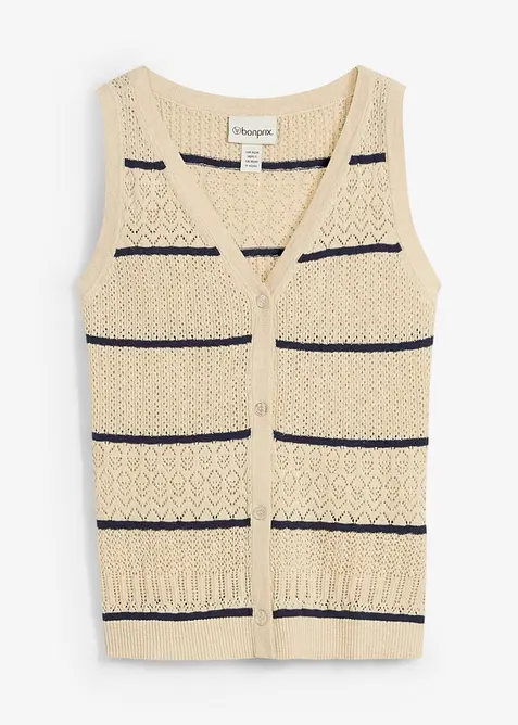 Ajour spencer met linnen, bonprix