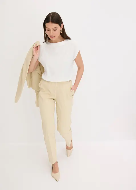 Shirt met passen van satijn, bonprix