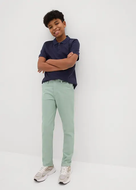 Slim fit stretch chino met verstelbare band, straight, bonprix