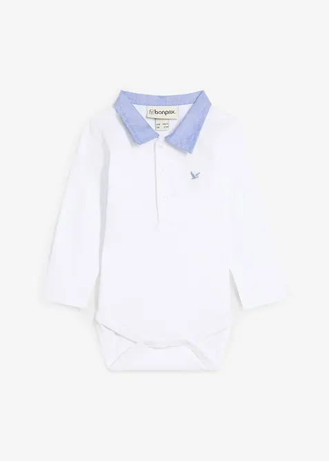 Body met overhemdkraag van puur biologisch katoen, bonprix
