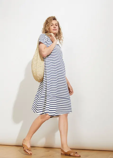 Shirtjurk van effectgaren met zakken van katoen, bonprix