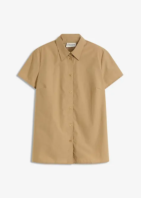 Popeline blouse met korte mouwen, bonprix