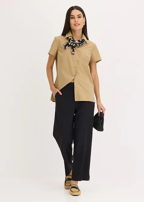 Popeline blouse met korte mouwen, bonprix