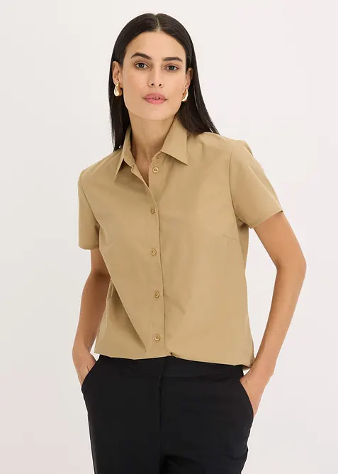 Popeline blouse met korte mouwen, bonprix