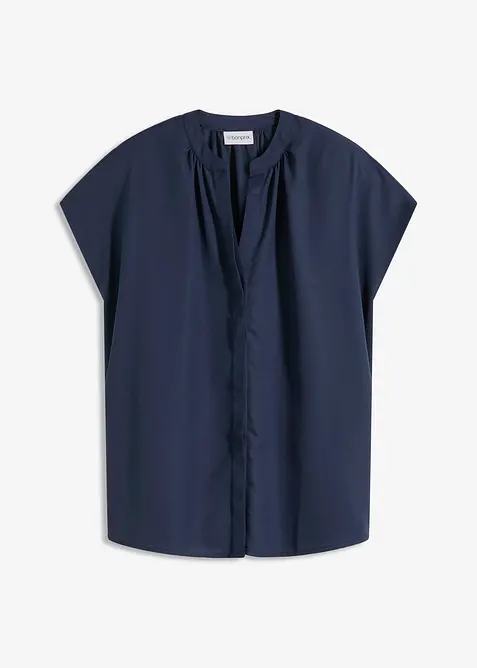 Blouse met korte mouwen en blinde knoopsluiting, bonprix