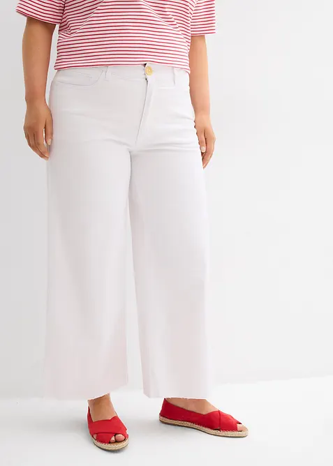 Wide leg jeans met high waist, cropped, bonprix
